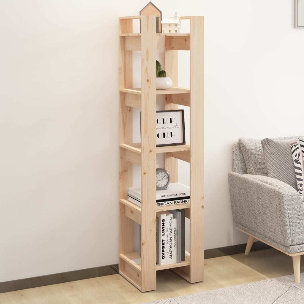 Suamico Book Cabinet/Room Divider 41x35x160 cm Solid Wood Pine Suamico Book Cabinet/Room Divider 41x35x160 cm Solid Wood Pine