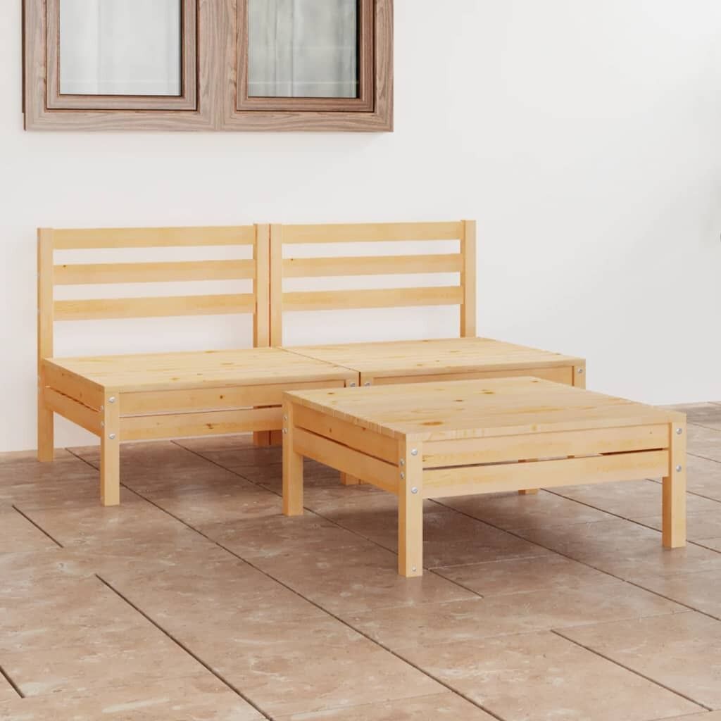 3 Piece Garden Lounge Set Solid Wood Pine 3 Piece Garden Lounge Set Solid Wood Pine