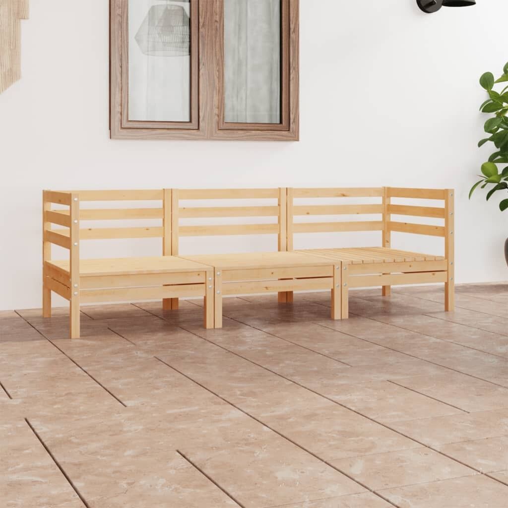 3 Piece Garden Lounge Set Solid Wood Pine 3 Piece Garden Lounge Set Solid Wood Pine