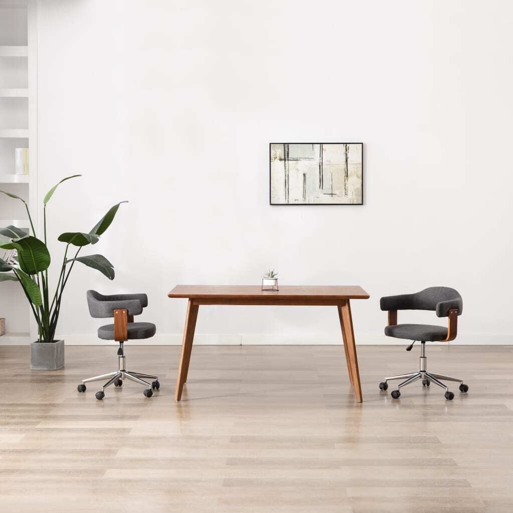 Swivel Dining Chair Grey Bent Wood and Fabric Swivel Dining Chair Grey Bent Wood and Fabric