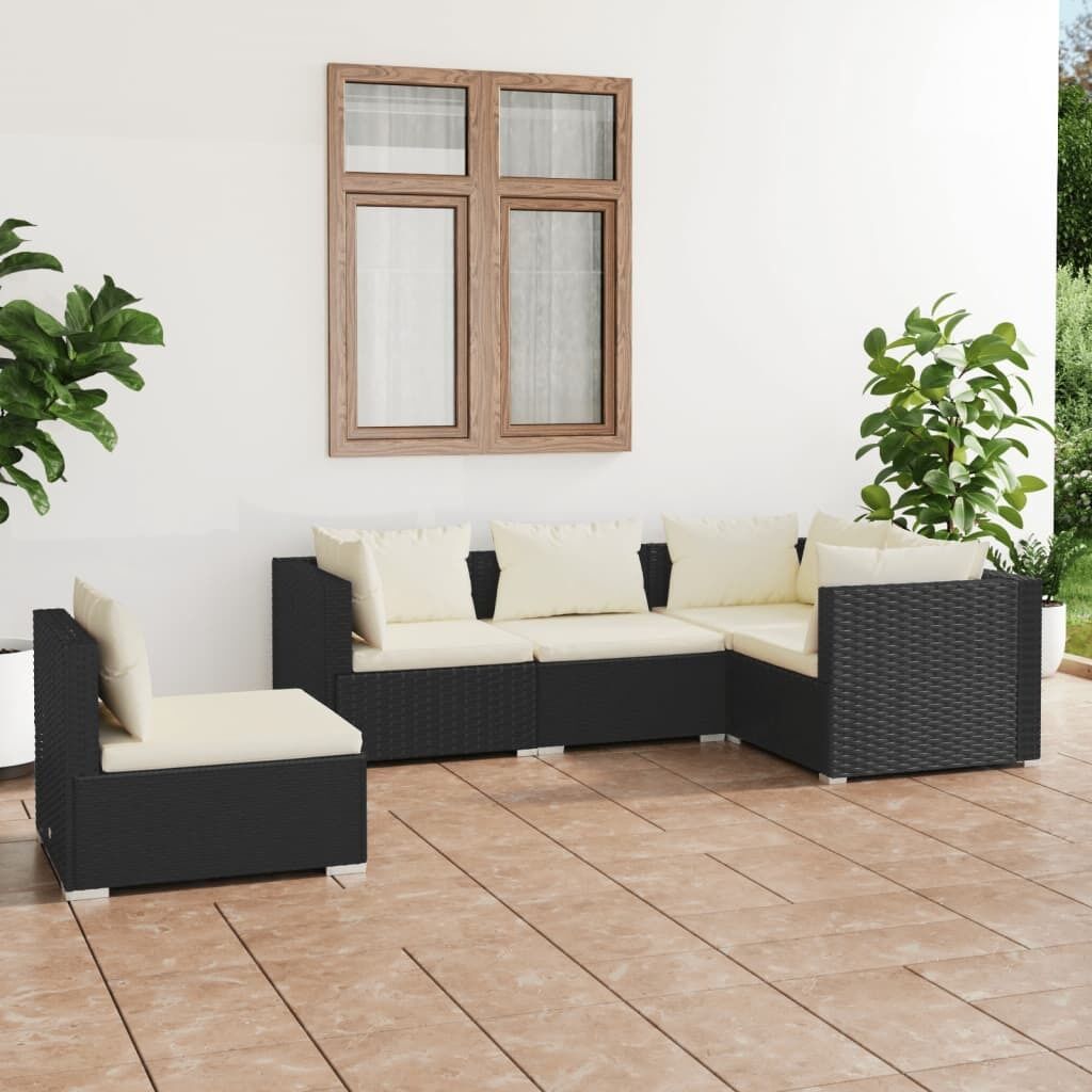 Garden Lounge Set with Cushions Poly Rattan Garden Lounge Set with Cushions Poly Rattan