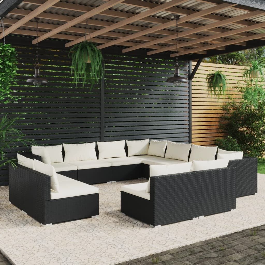 Garden Lounge Set with Cushions Poly Rattan Garden Lounge Set with Cushions Poly Rattan