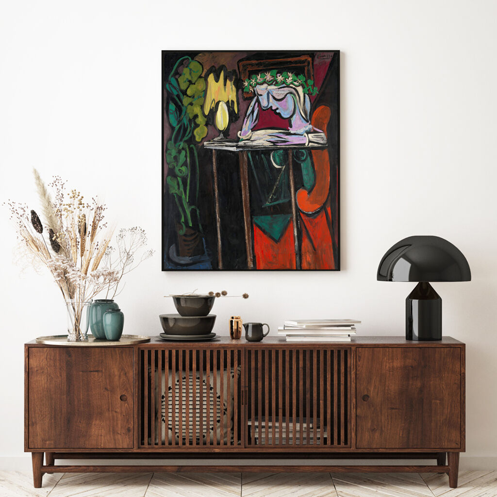 Reading Girl by Pablo Picasso Black Frame Canvas Wall Art Reading Girl by Pablo Picasso Black Frame Canvas Wall Art