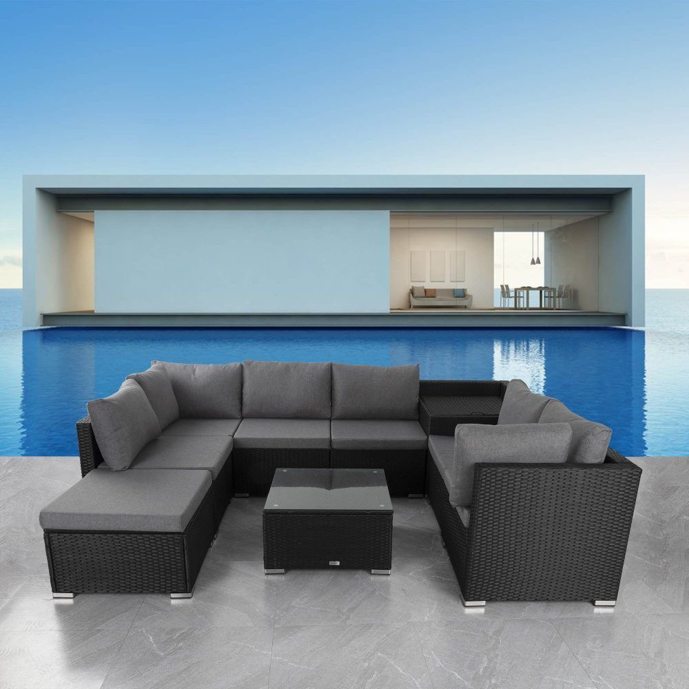 Large Modular Outdoor Ottoman Lounge Set Large Modular Outdoor Ottoman Lounge Set