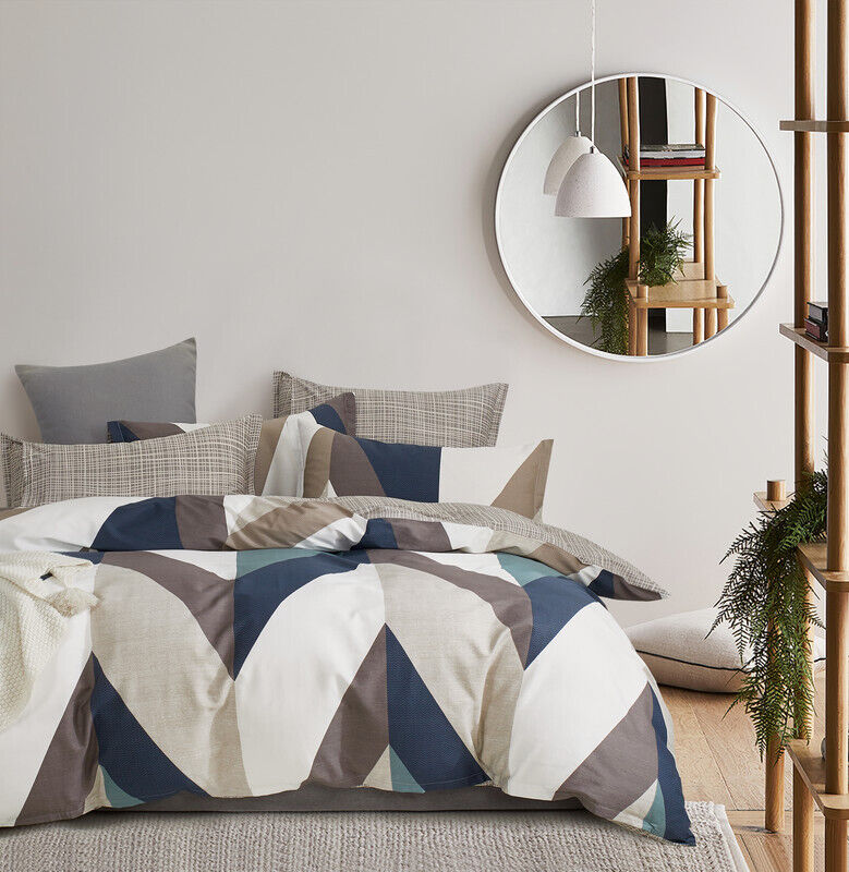 Oliver 100% cotton reversible quilt cover set Oliver 100% cotton reversible quilt cover set
