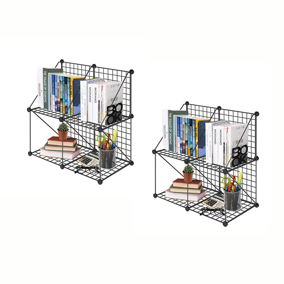 Black Portable 4-Cube 2 Column Storage Organiser Foldable DIY Modular Grid Space Saving Shelf Black Portable 4-Cube 2 Column Storage Organiser Foldable DIY Modular Grid Space Saving Shelf