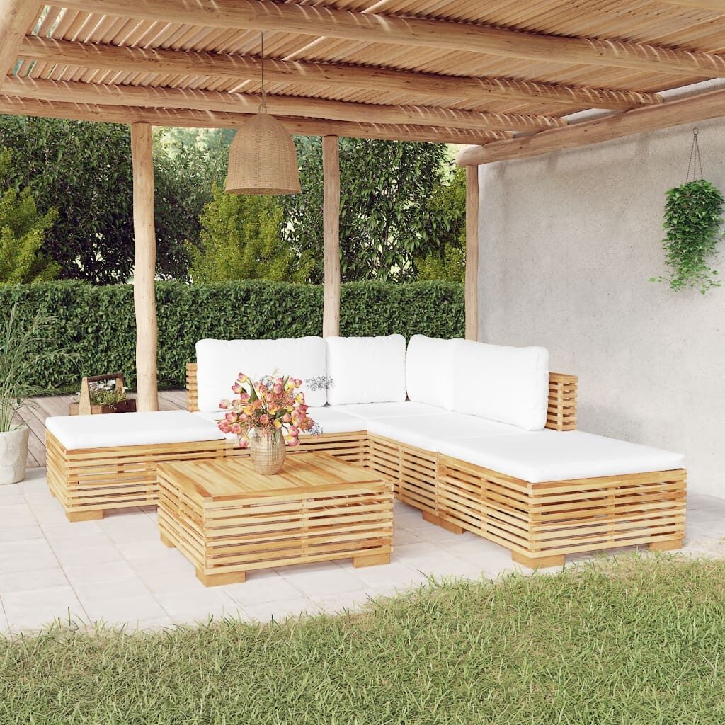 Garden Lounge Set with Cushions Solid Wood Teak Garden Lounge Set with Cushions Solid Wood Teak