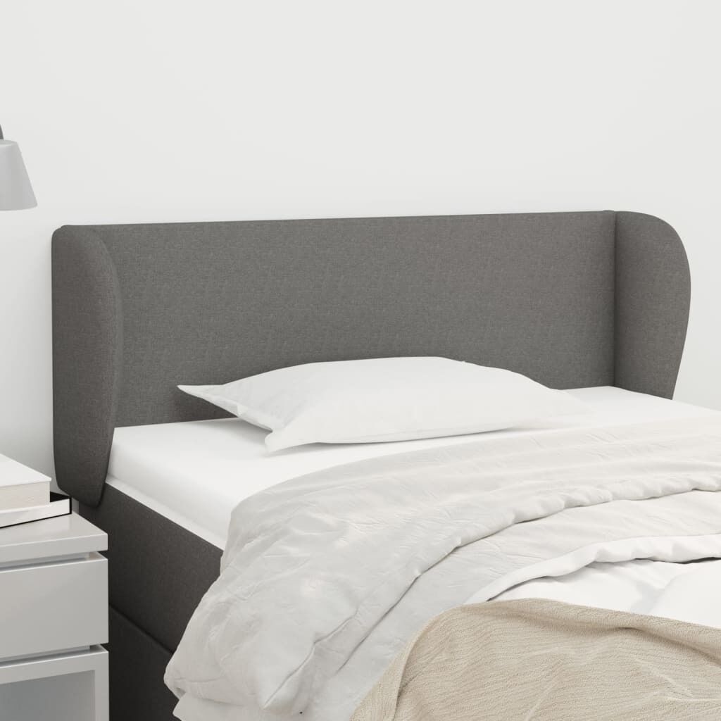 Headboard with Ears Dark Grey Fabric Headboard with Ears Dark Grey Fabric