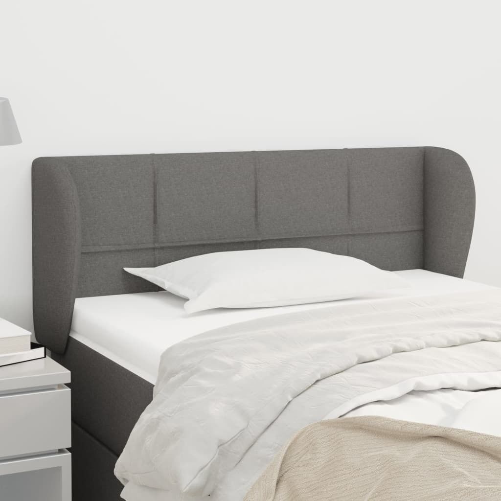 Headboard with Ears Dark Grey Fabric Headboard with Ears Dark Grey Fabric