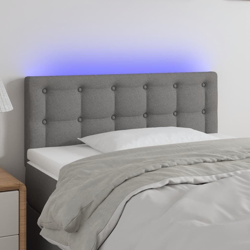 LED Headboard Dark Grey Fabric LED Headboard Dark Grey Fabric