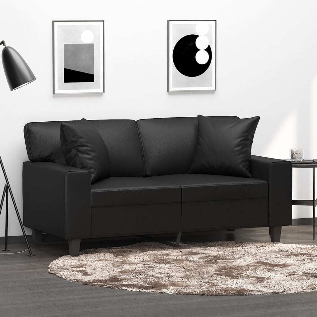 Carlsbad 2-Seater Sofa with Pillows&Cushions Faux Leather Carlsbad 2-Seater Sofa with Pillows&Cushions Faux Leather