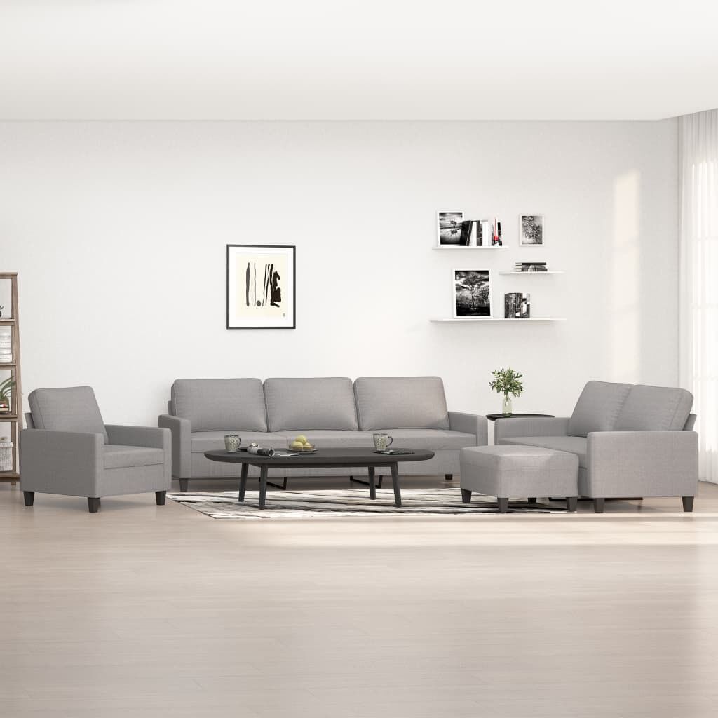 Chico 4 Piece Sofa Set with Cushions Fabric Chico 4 Piece Sofa Set with Cushions Fabric