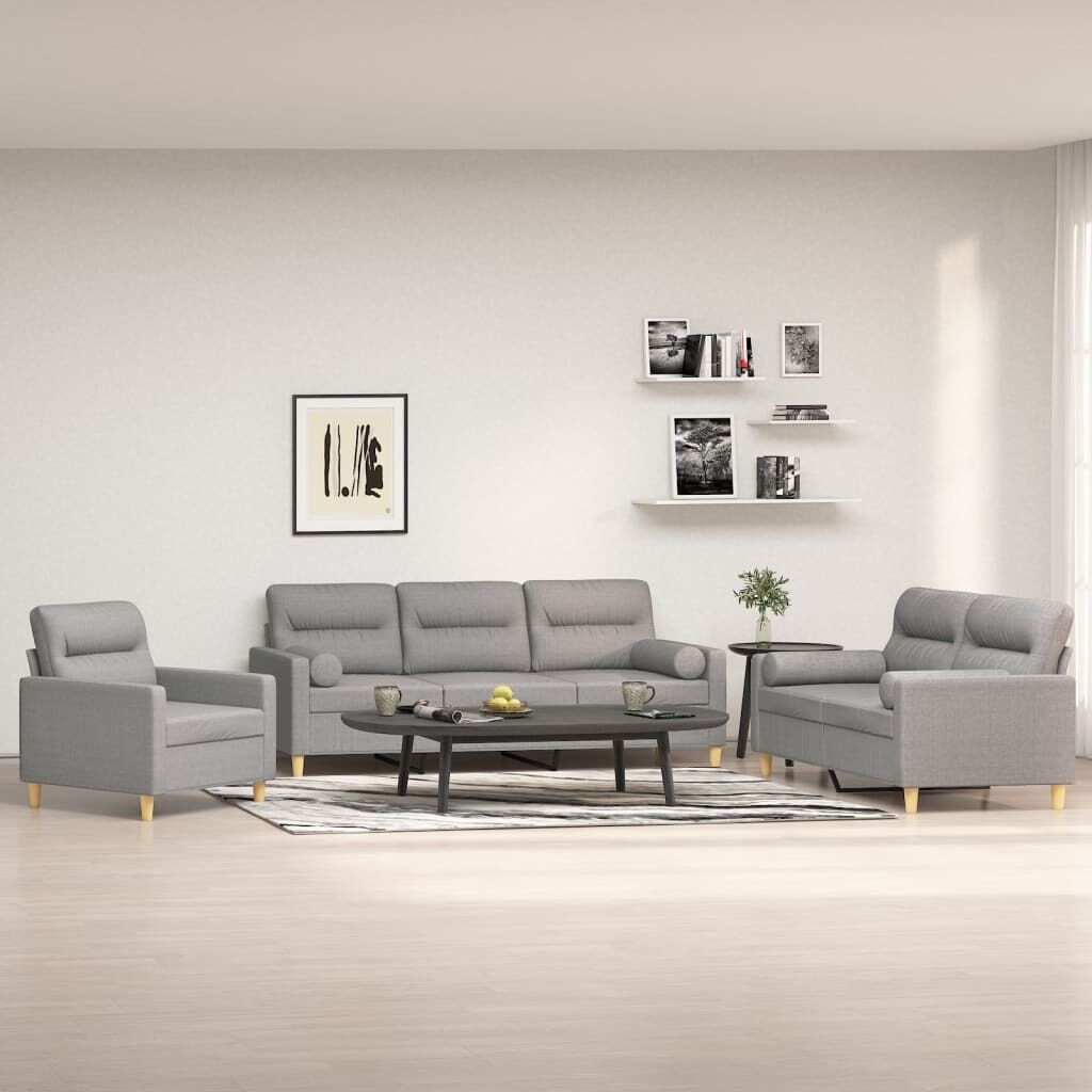 Cairo Sofa Set with Throw Pillows and Cushions Fabric Cairo Sofa Set with Throw Pillows and Cushions Fabric