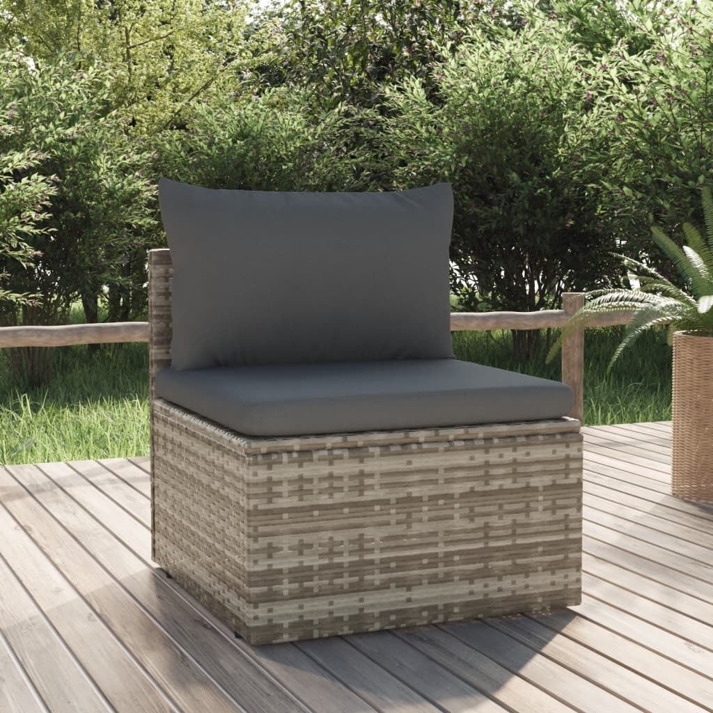 Garden Sofa with Cushion Grey 57x57x56 cm Poly Rattan Garden Sofa with Cushion Grey 57x57x56 cm Poly Rattan