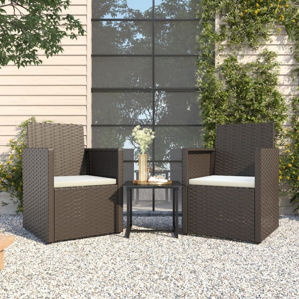 3 Piece Outdoor Sofa Set with Cushions Poly Rattan 3 Piece Outdoor Sofa Set with Cushions Poly Rattan