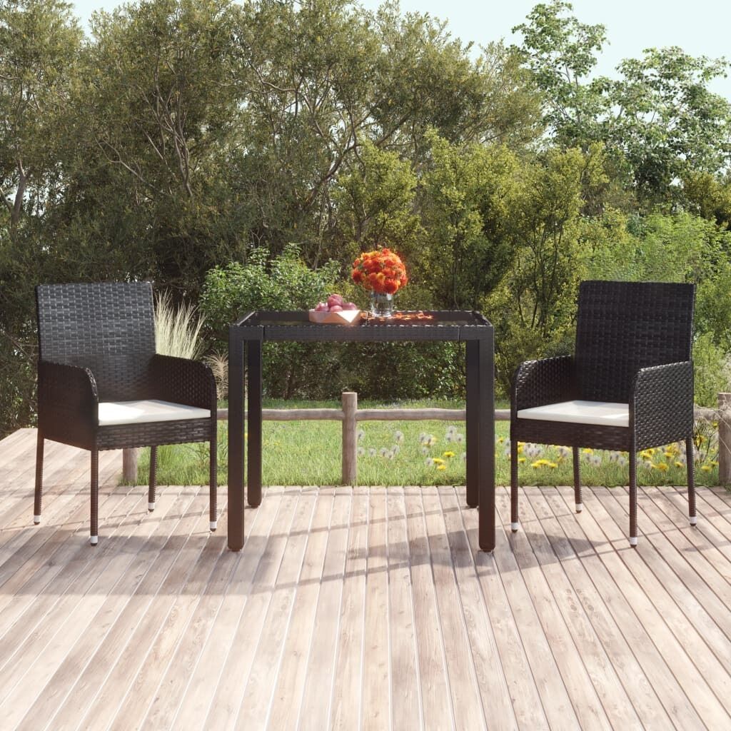 Garden Table with Glass Top Poly Rattan Garden Table with Glass Top Poly Rattan