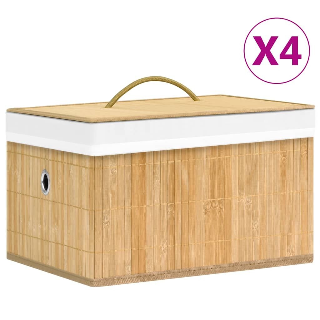 Bamboo Storage Boxes 4 pcs Bamboo Storage Boxes 4 pcs
