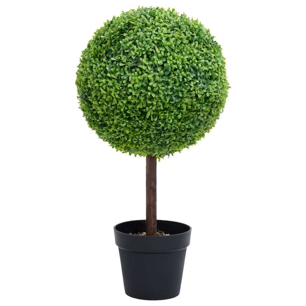 Artificial Boxwood Plant with Pot Ball Shaped Green Artificial Boxwood Plant with Pot Ball Shaped Green