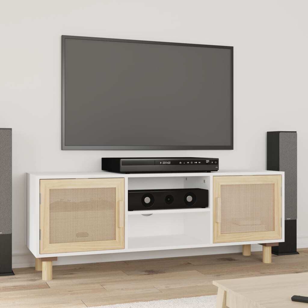 Carlos TV Cabinet 105x30x40 cm Solid Wood Pine&Natural Rattan Carlos TV Cabinet 105x30x40 cm Solid Wood Pine&Natural Rattan