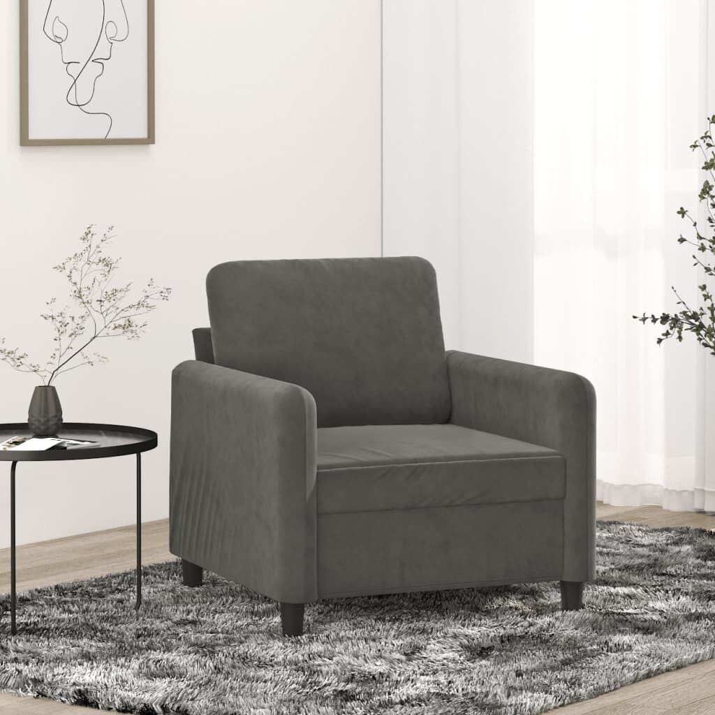 Heath Sofa Chair Dark Grey Velvet Heath Sofa Chair Dark Grey Velvet