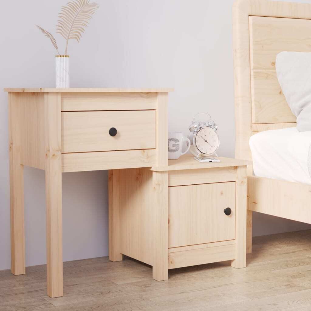 Tiverton Bedside Cabinet 79.5x38x65.5 cm Solid Wood Pine Tiverton Bedside Cabinet 79.5x38x65.5 cm Solid Wood Pine