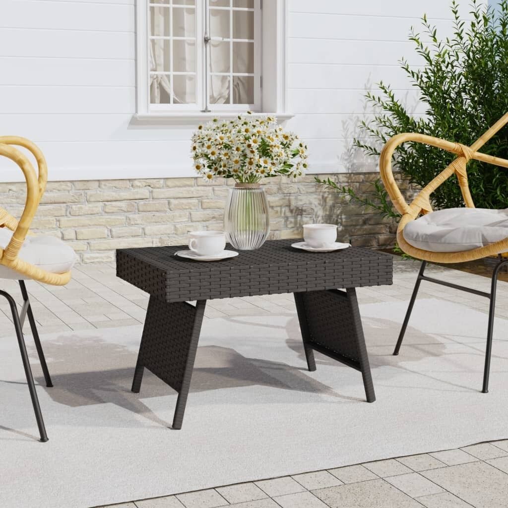 Foldable Side Table 60x40x38 cm Poly Rattan Foldable Side Table 60x40x38 cm Poly Rattan