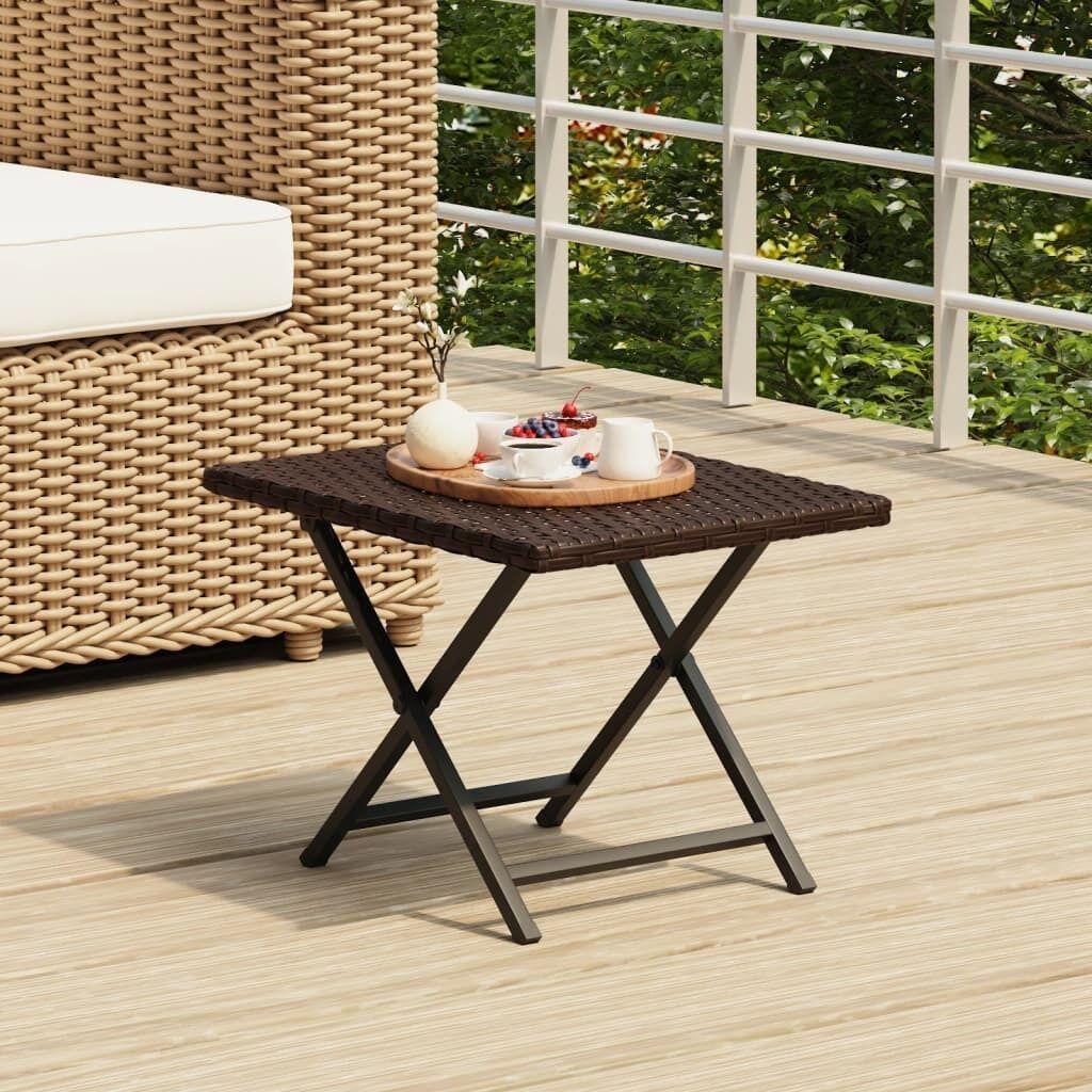 Folding Table 45x35x32 cm Poly Rattan Folding Table 45x35x32 cm Poly Rattan