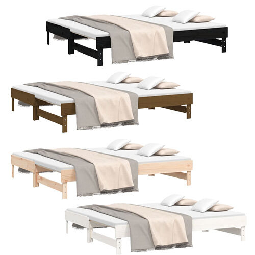 Pull-out Day Bed 2x(92x187) cm Solid Pine Wood Pull-out Day Bed 2x(92x187) cm Solid Pine Wood