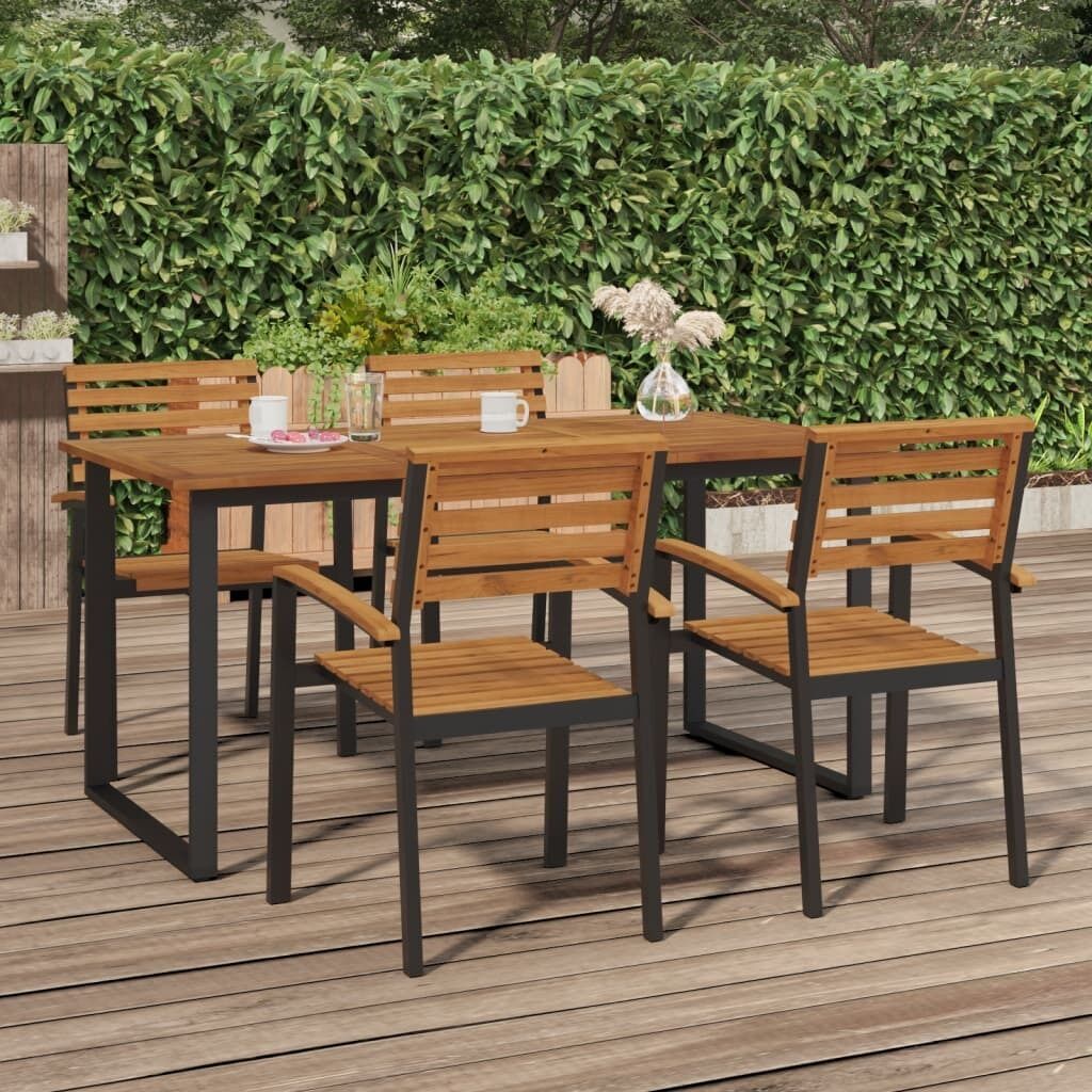 Garden Table with U-shaped Legs Solid Wood Acacia Garden Table with U-shaped Legs Solid Wood Acacia