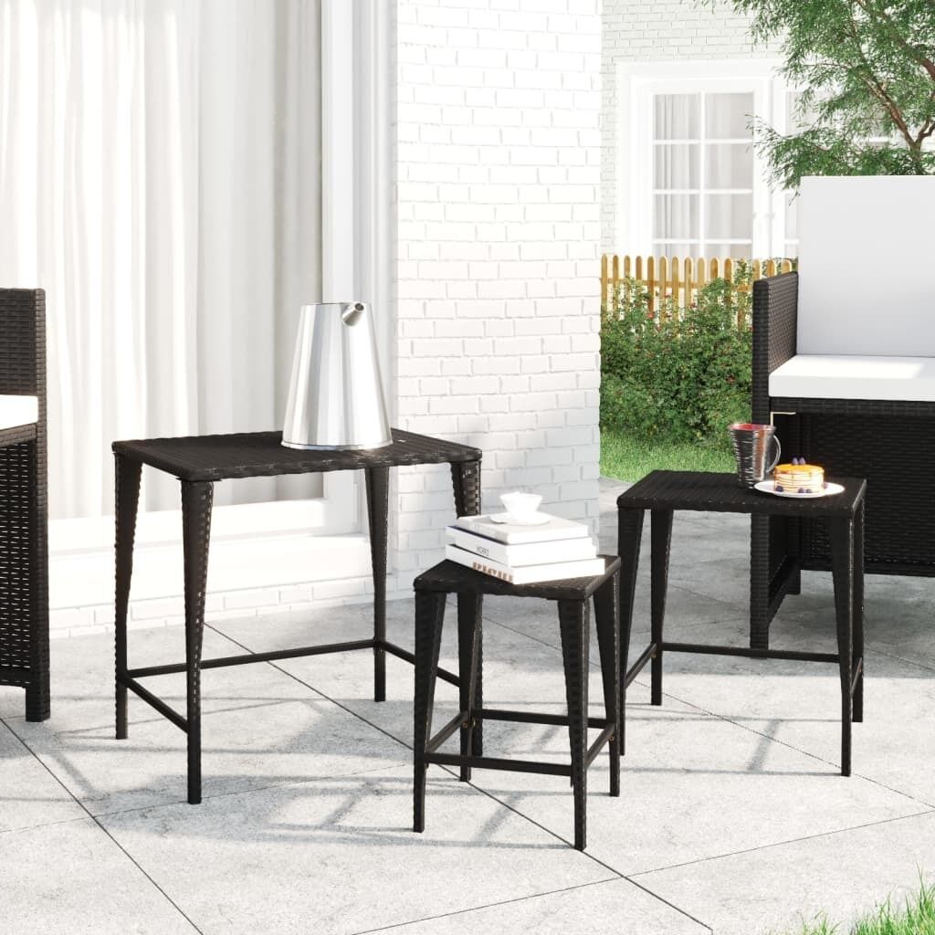 Nesting Tables 3 pcs Poly Rattan Nesting Tables 3 pcs Poly Rattan