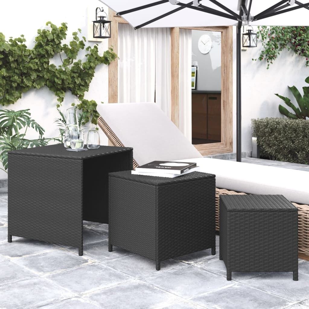 Nesting Tables 3 pcs Poly Rattan Nesting Tables 3 pcs Poly Rattan
