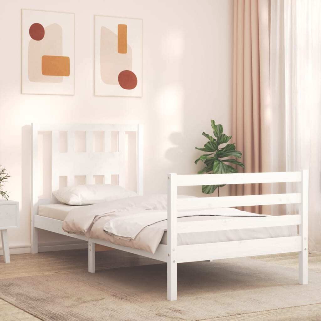 Bed Frame with Headboard Solid Wood Bed Frame with Headboard Solid Wood