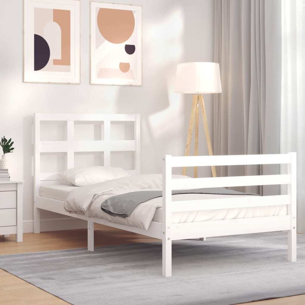 Bed Frame with Headboard Solid Wood Bed Frame with Headboard Solid Wood