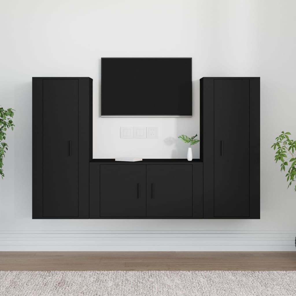 3 Piece TV Cabinet Set Engineered Wood 3 Piece TV Cabinet Set Engineered Wood