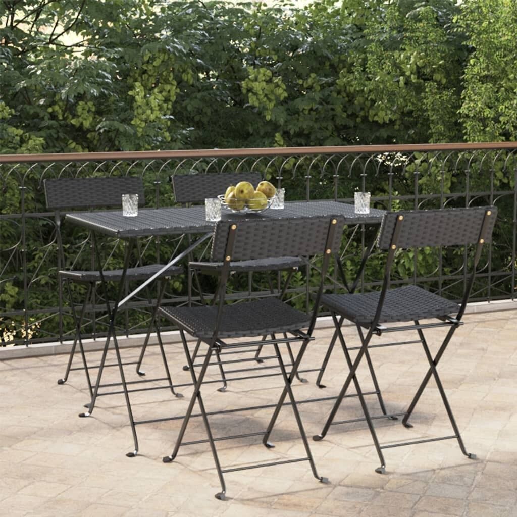 Folding Bistro Chairs Poly Rattan and Steel Folding Bistro Chairs Poly Rattan and Steel