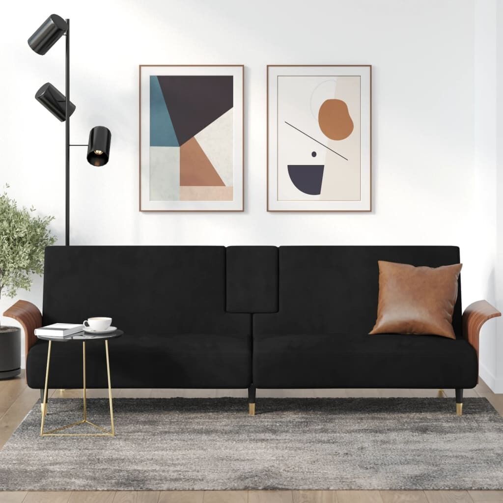 Sofa Bed with Cup Holders Velvet Sofa Bed with Cup Holders Velvet