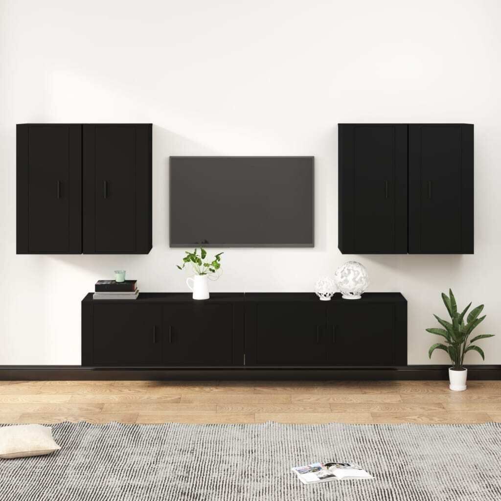 6 Piece TV Cabinet Set Engineered Wood 6 Piece TV Cabinet Set Engineered Wood