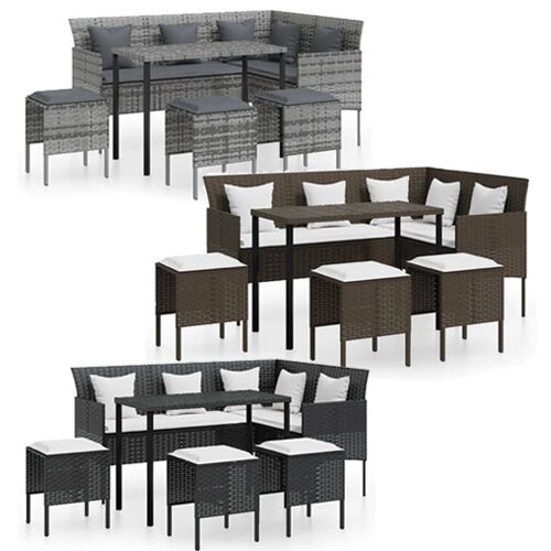 5 Piece L-shaped Couch Sofa Set with Cushions Poly Rattan 5 Piece L-shaped Couch Sofa Set with Cushions Poly Rattan