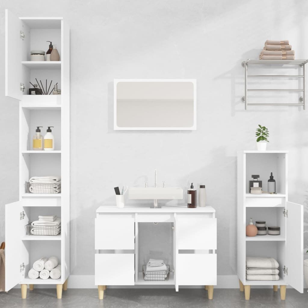 3 Piece Bathroom Furniture Set Engineered Wood 3 Piece Bathroom Furniture Set Engineered Wood