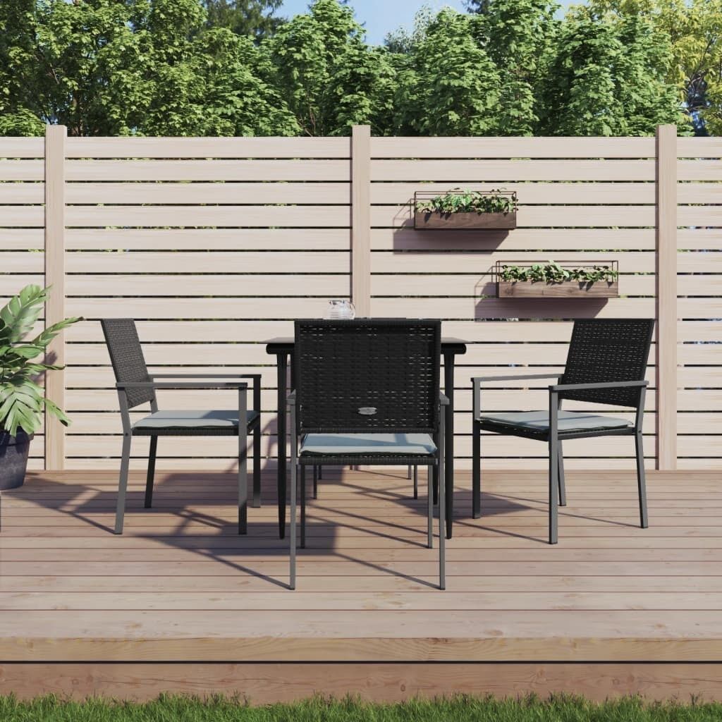 Garden Dining Set with Cushions Poly Rattan and Steel Garden Dining Set with Cushions Poly Rattan and Steel