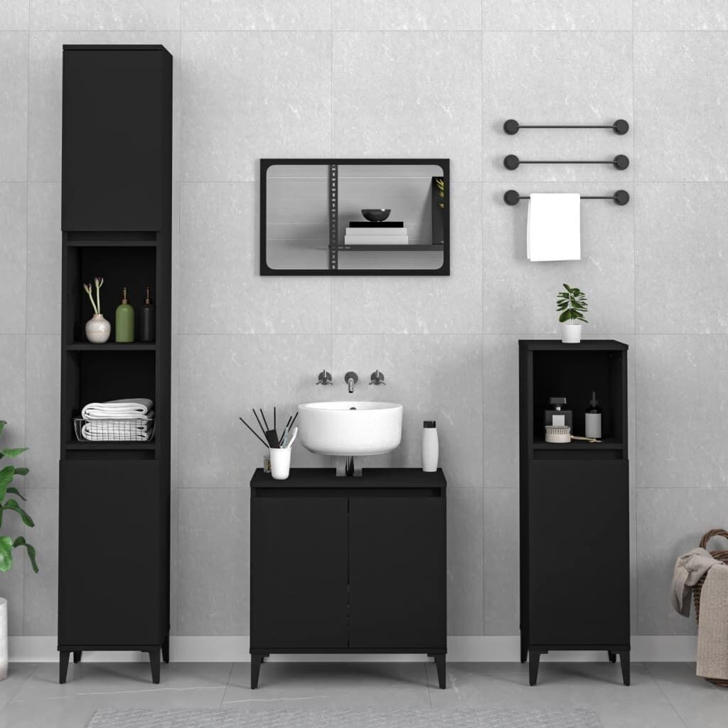 3 Piece Bathroom Furniture Set Engineered Wood 3 Piece Bathroom Furniture Set Engineered Wood