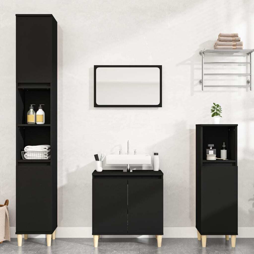 3 Piece Bathroom Furniture Set Engineered Wood 3 Piece Bathroom Furniture Set Engineered Wood