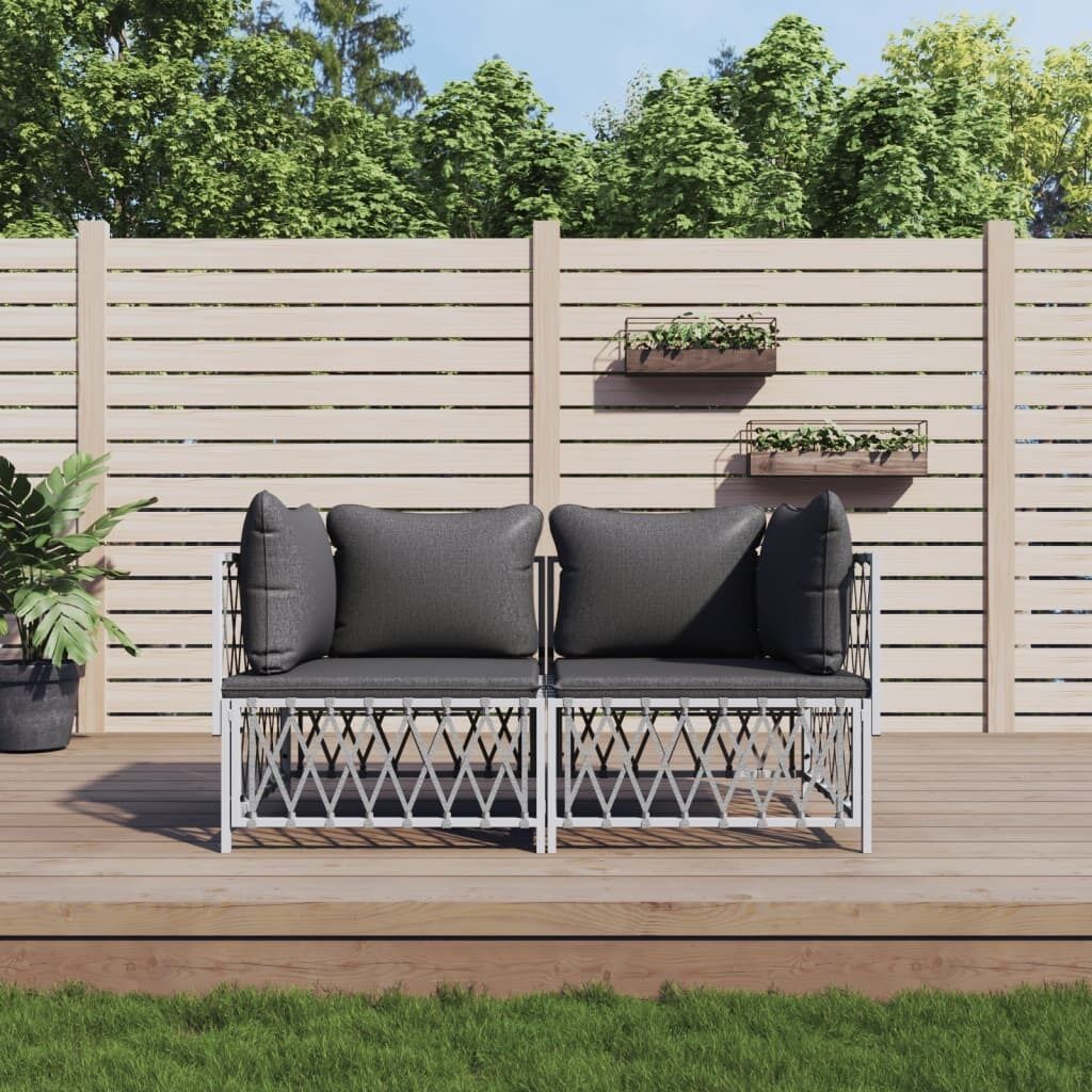 Garden Lounge Set with Cushions Steel Garden Lounge Set with Cushions Steel
