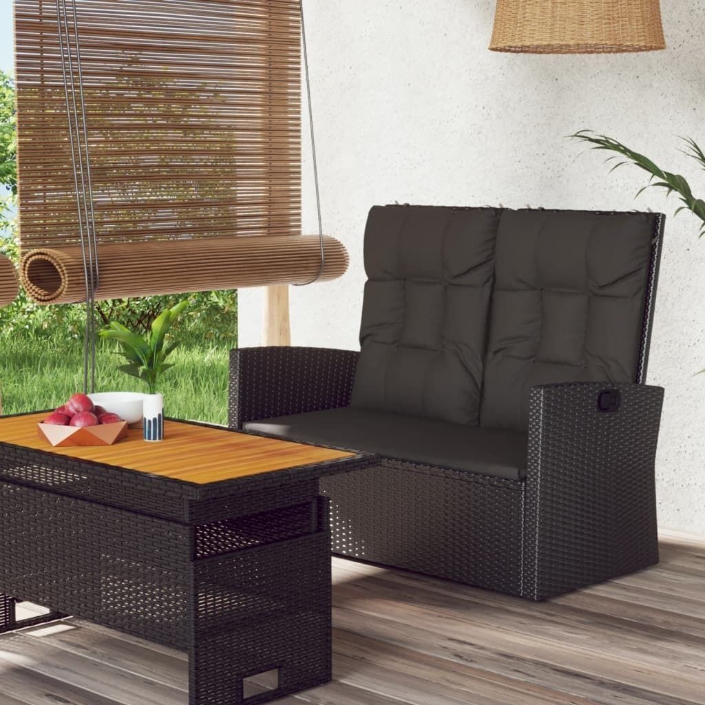 Reclining Garden Bench with Cushions 118 cm Poly rattan Reclining Garden Bench with Cushions 118 cm Poly rattan