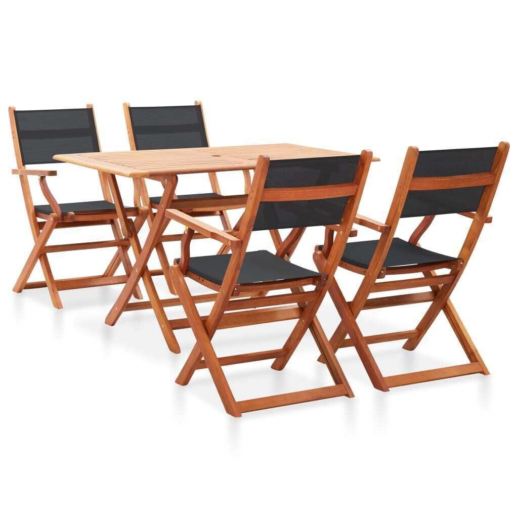 5 Piece Outdoor Dining Set Solid Eucalyptus Wood 5 Piece Outdoor Dining Set Solid Eucalyptus Wood