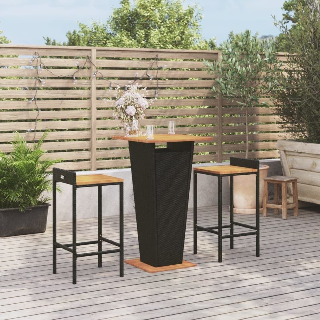 Garden Bar Set Poly Rattan&Solid Wood Acacia Garden Bar Set Poly Rattan&Solid Wood Acacia