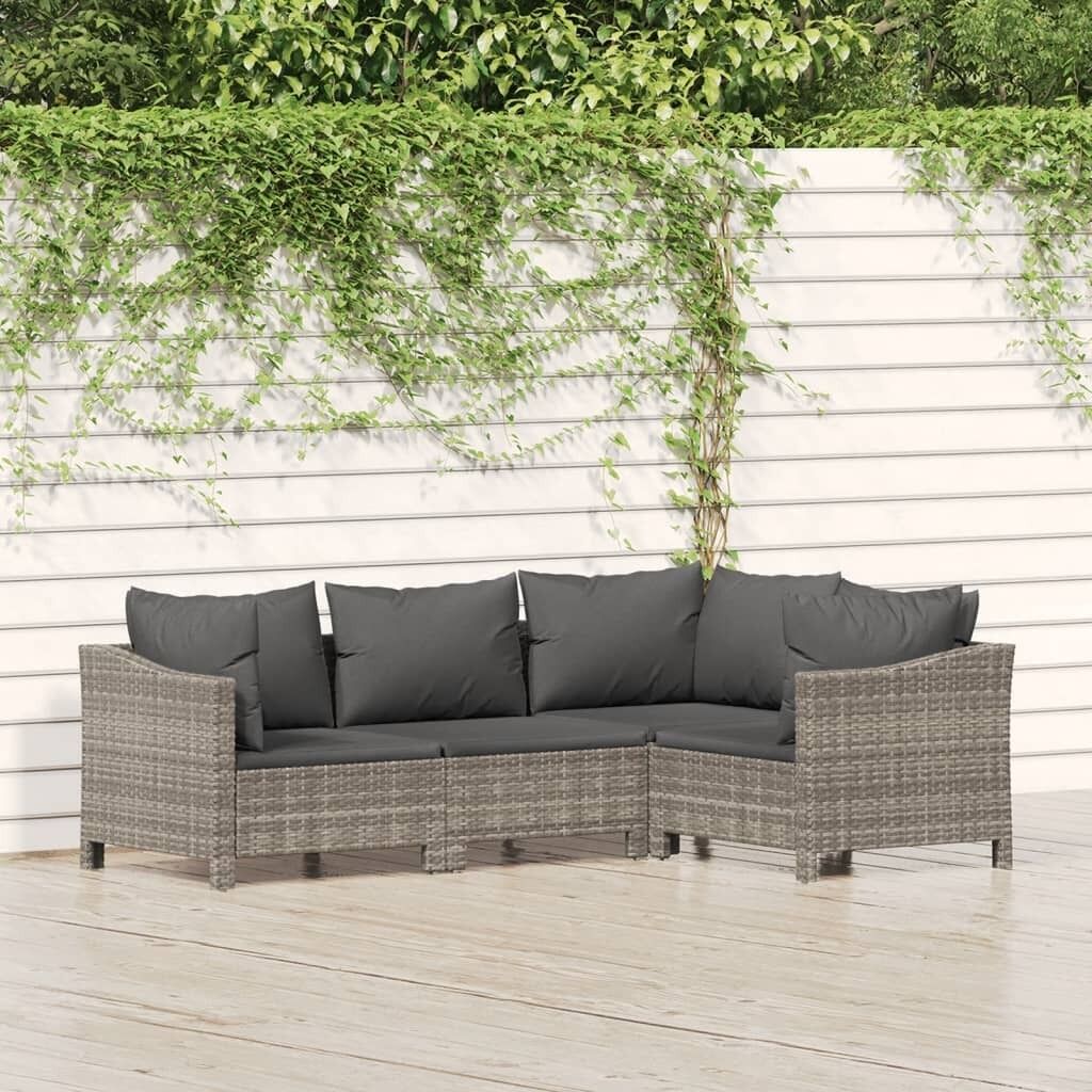 Garden Lounge Set with Cushions Grey Poly Rattan Garden Lounge Set with Cushions Grey Poly Rattan