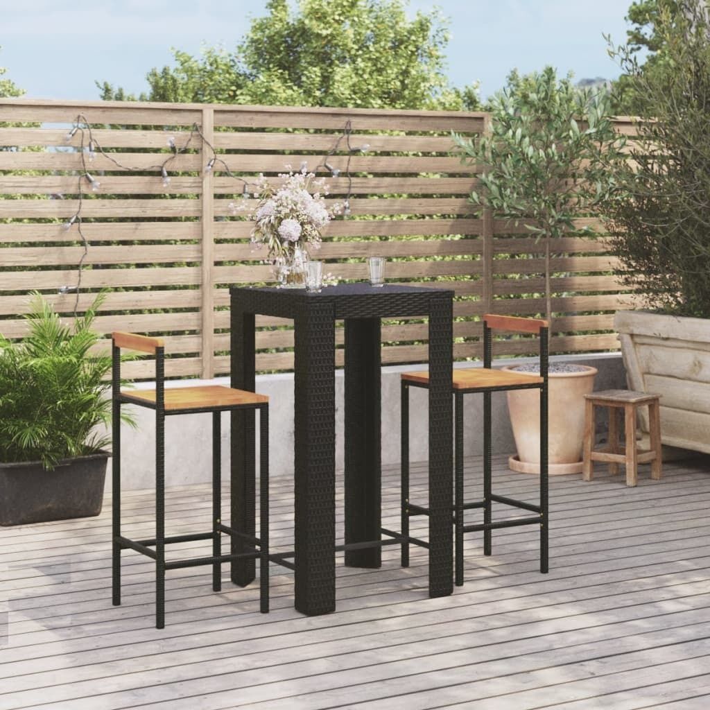 Garden Bar Set Poly Rattan&Solid Wood Acacia Garden Bar Set Poly Rattan&Solid Wood Acacia