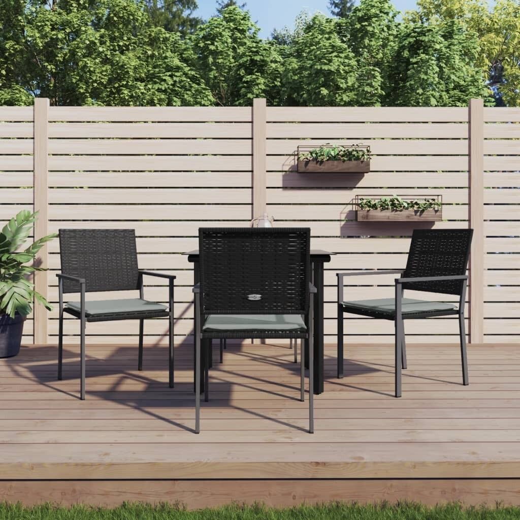 Garden Dining Set with Cushions Poly Rattan and Steel Garden Dining Set with Cushions Poly Rattan and Steel