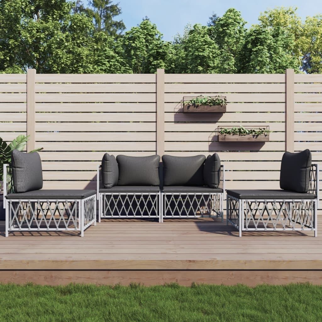 Garden Lounge Set with Cushions Steel Garden Lounge Set with Cushions Steel